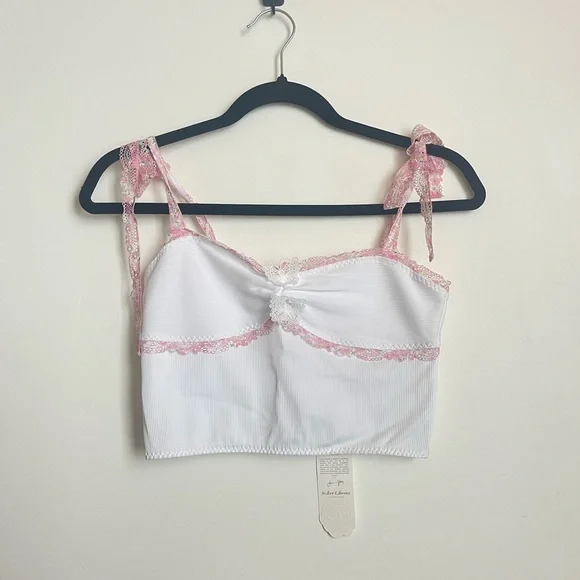 For Love & Lemons Hailey Rib Top Size Medium - Picture 6 of 10